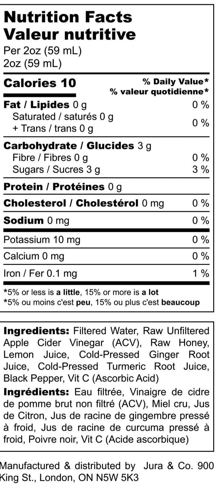 Recovery Apple Cider Vinegar Nutritional Facts - well-crafted