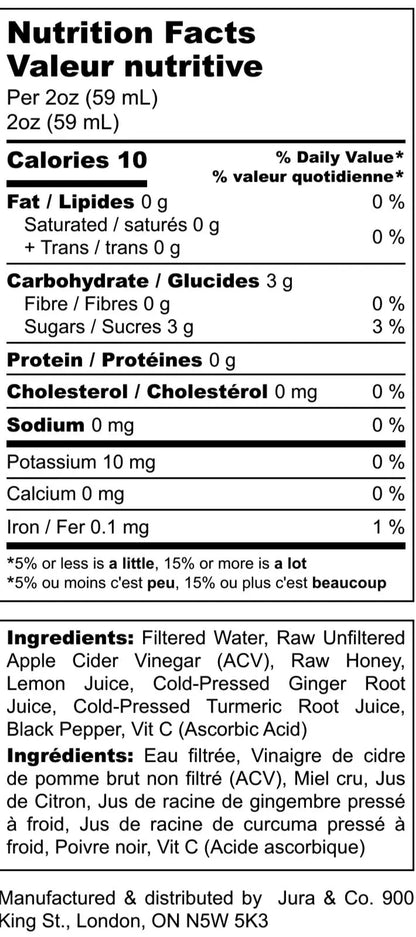 Recovery Apple Cider Vinegar Nutritional Facts - well-crafted
